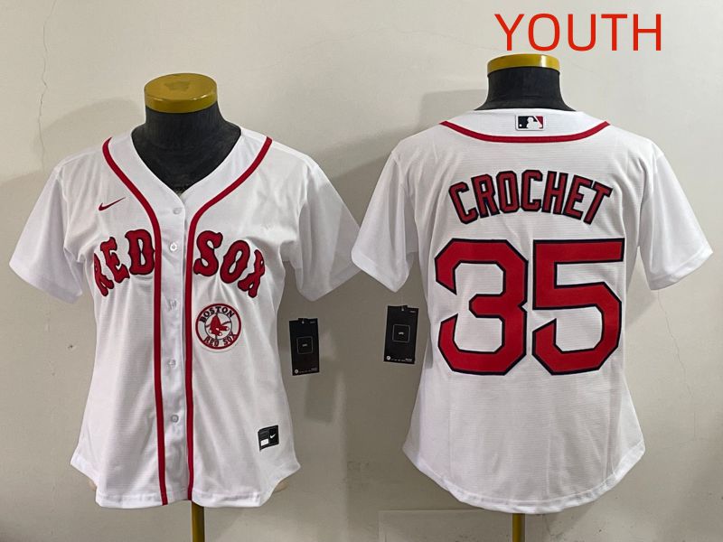 Youth 2025 Boston Red Sox #35 Crochet White Game Nike MLB Jersey style 4->youth mlb jersey->Youth Jersey